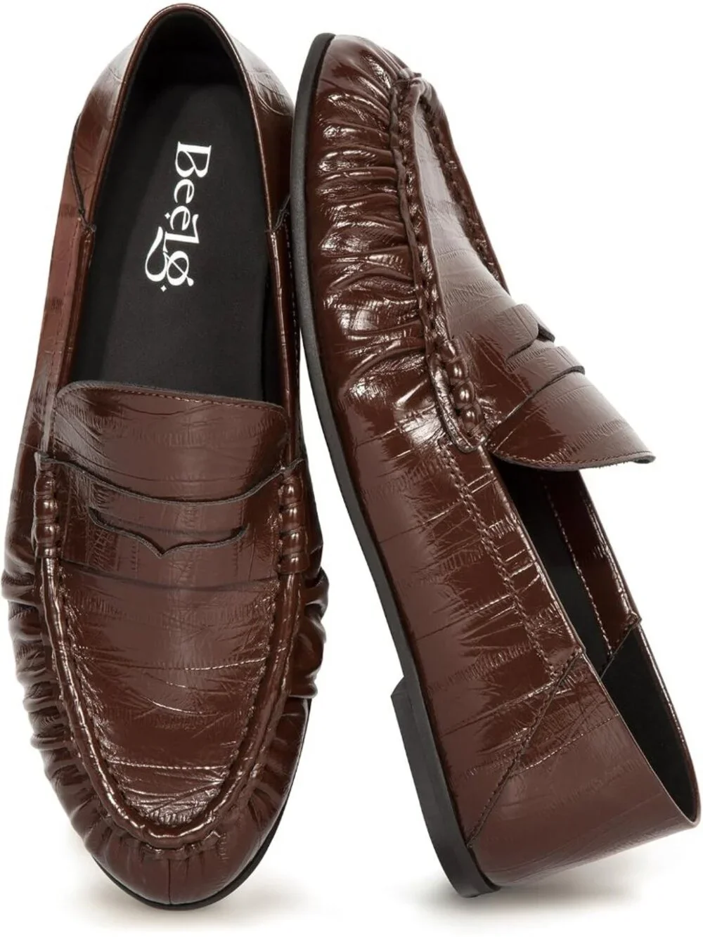 🆕Women's Dark Brown Penny Loafers Flats Shoes Dressy Vintage Work Business